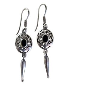 Onyx & sterling earrings